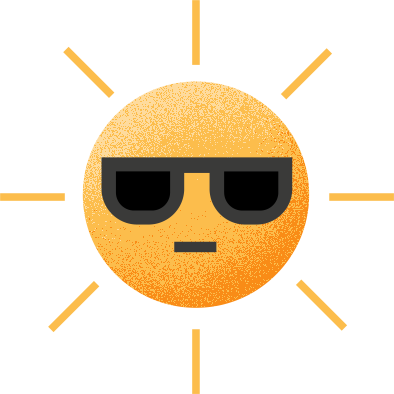 Sun using sunglasses